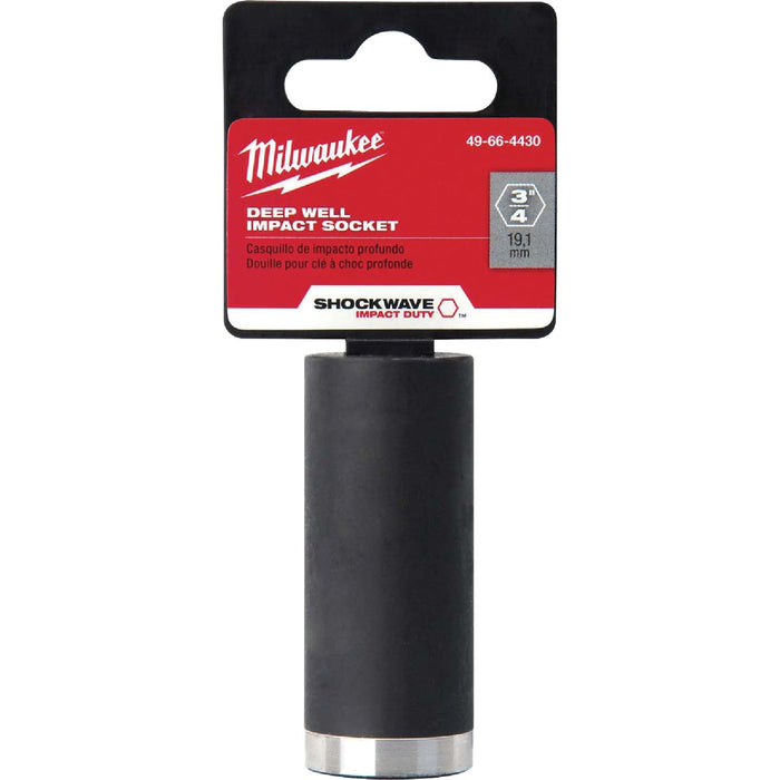 Milwaukee SHOCKWAVE 3/8 In. Drive 11/16 In. 6-Point Deep Standard Impact Socket