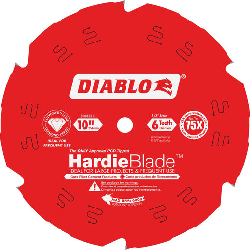 Diablo HardieBlade 10 In. 6-Tooth PCD Fiber Cement Circular Saw Blade