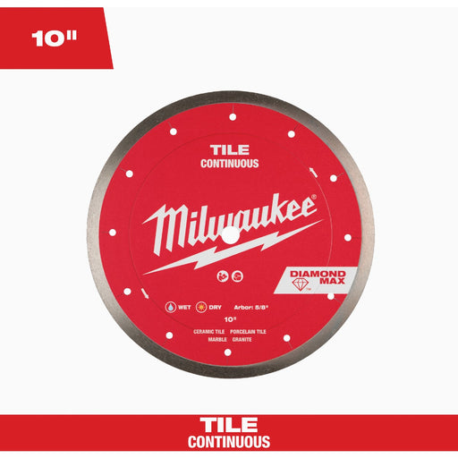 Milwaukee DIAMOND MAX 10 In. Continuous Rim Tile Diamond Blade