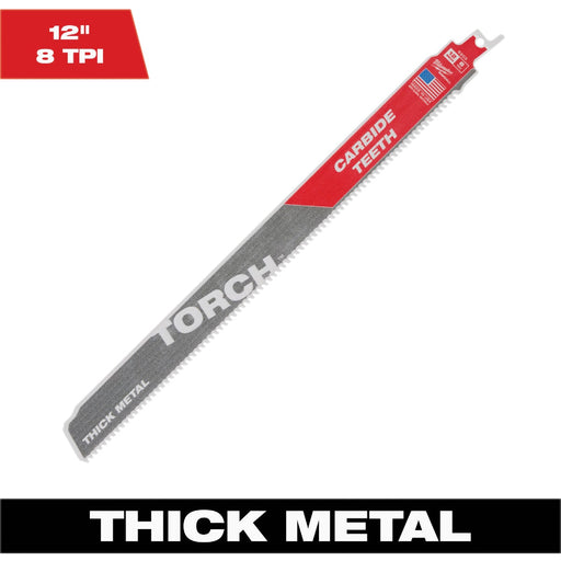 Milwaukee SAWZALL TORCH  6 In. 8 TPI Carbide Thick Metal Reciprocating Saw Blade (3-Pack)