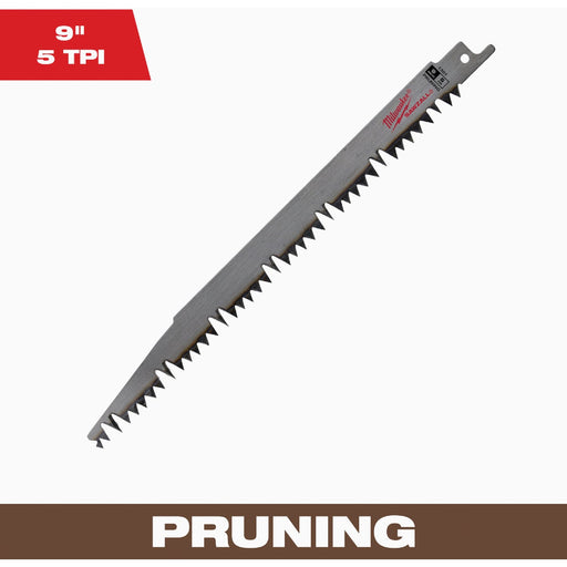 Milwaukee SAWZALL 9 In. 5 TPI Pruning Reciprocating Saw Blade