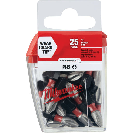 Milwaukee SHOCKWAVE #2 Phillips 1 In. Insert Impact Screwdriver Bit (25-Pack)