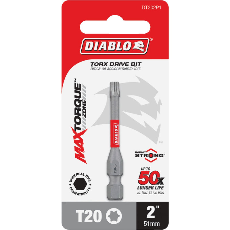 Diablo T20 TORX 2 In. Power Impact Screwdriver Bit