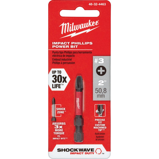 Milwaukee SHOCKWAVE #3 Phillips 2 In. Power Impact Screwdriver Bit