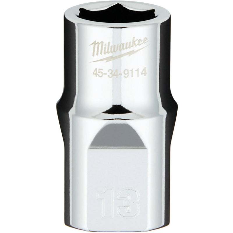 Milwaukee 1/2 In. Drive 13 mm 6-Point Shallow Metric Socket with FOUR FLAT Sides
