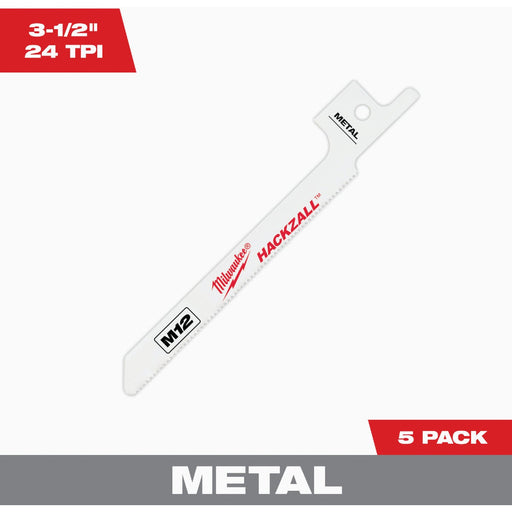 Milwaukee HACKZALL 3-1/2 In. 20 TPI Metal Scrolling Reciprocating Saw Blade (5-Pack)