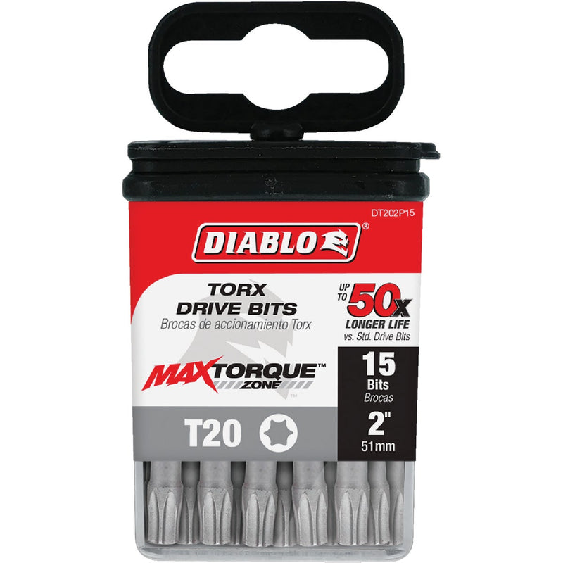 Diablo T20 TORX 2 In. Power Impact Screwdriver Bit (15-Pack)