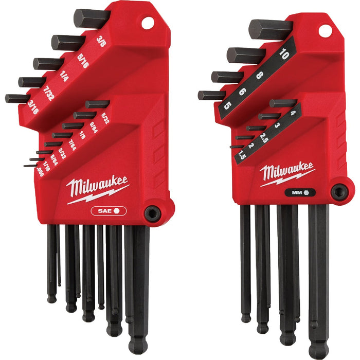 Milwaukee SAE/Metric Ball-End L-Style Hex Key Set (22-Piece)