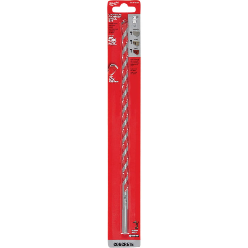 Milwaukee SHOCKWAVE 3/8 In. x 12 In. Impact Duty Masonry Carbide Hammer Drill Bit