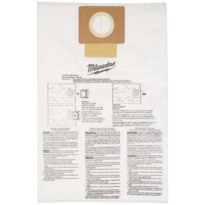 Milwaukee 6 Gal. Fleece Dust Vacuum Bag (5-Pack)