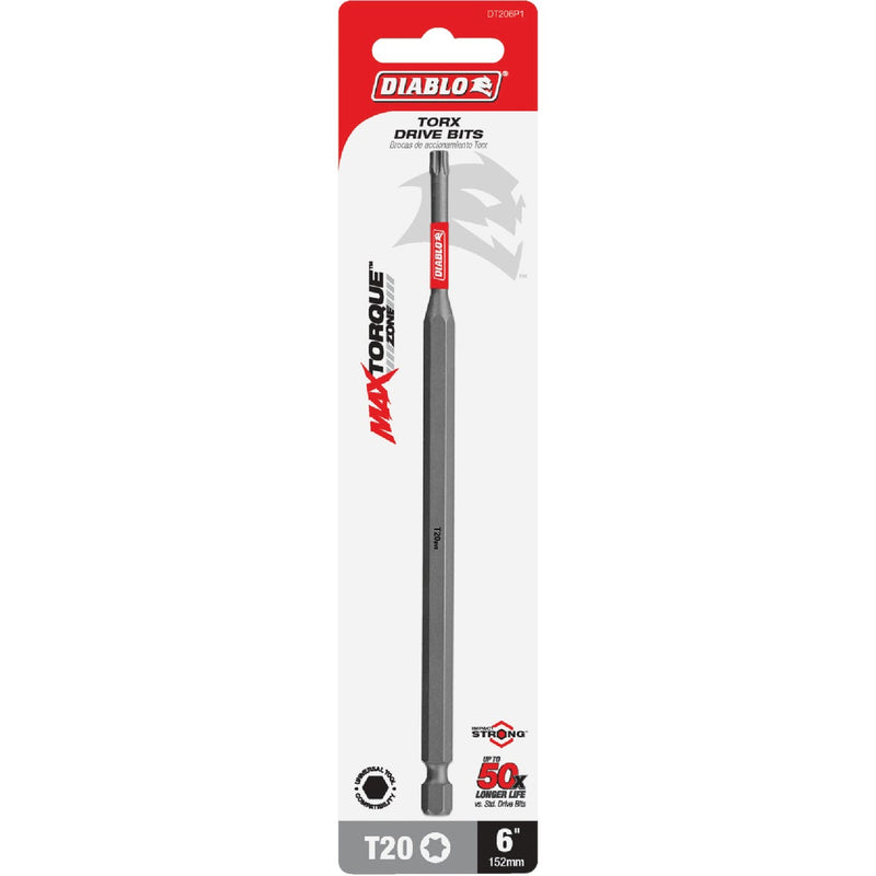 Diablo T20 TORX 6 In. Power Impact Screwdriver Bit