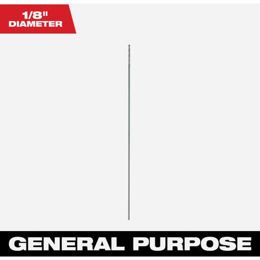 Milwaukee 1/8 In. x 12 In. Black Oxide Extended Length Drill Bit