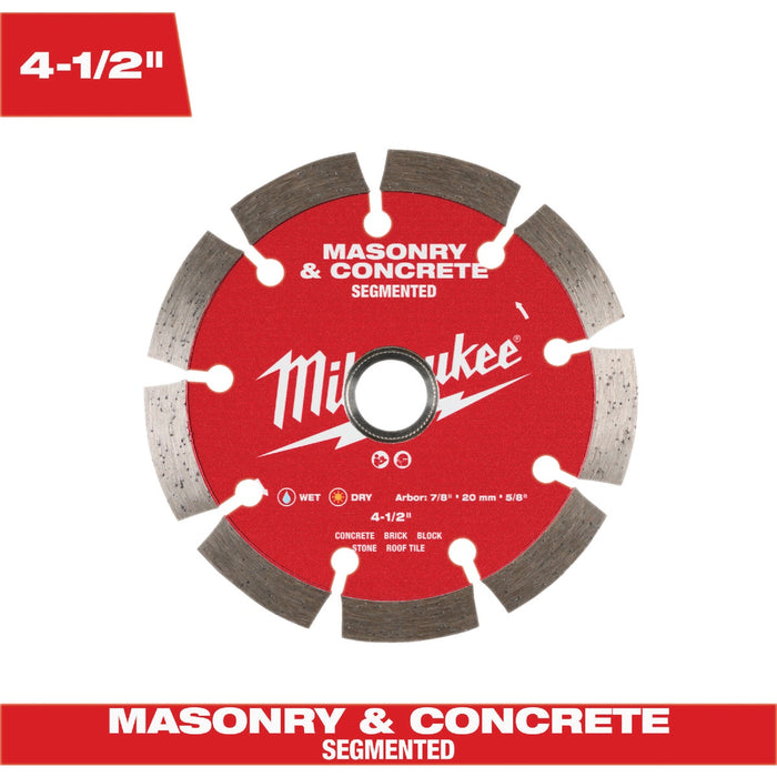 Milwaukee 4-1/2 In. Segmented Rim Masonry & Concrete Diamond Blade