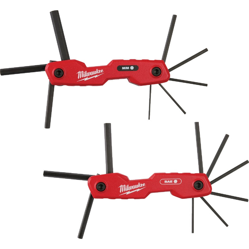 Milwaukee SAE/Metric Folding Hex Key Set, 17-Piece (2-Pack)
