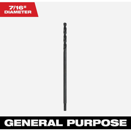 Milwaukee 7/16 In. x 12 In. Black Oxide Extended Length Drill Bit
