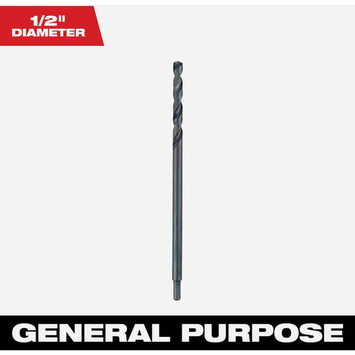 Milwaukee 1/2 In. x 12 In. Black Oxide Extended Length Drill Bit