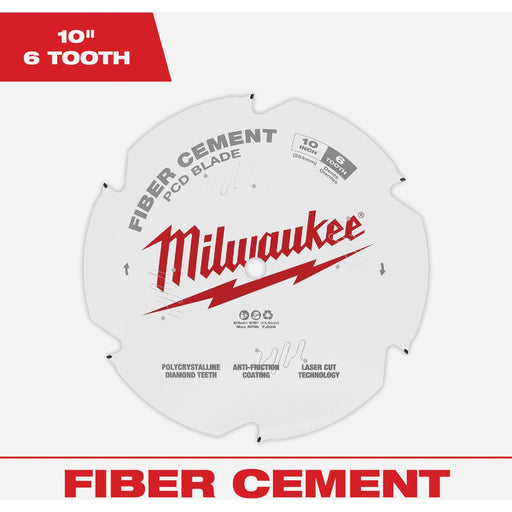 Milwaukee 10 In. 6-Tooth PCD Fiber Cement Circular Saw Blade