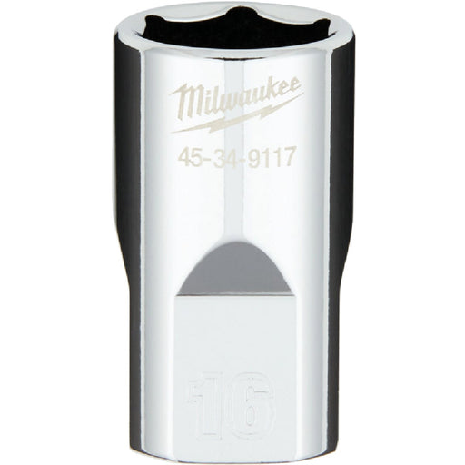 Milwaukee 1/2 In. Drive 16 mm 6-Point Shallow Metric Socket with FOUR FLAT Sides