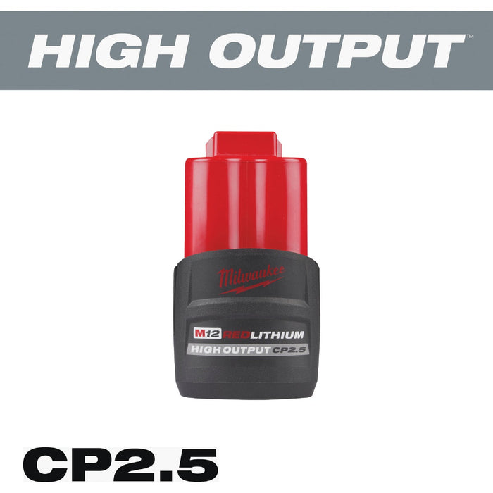Milwaukee M12 REDLITHIUM Lithium-Ion High Output 2.5 Ah Battery Pack