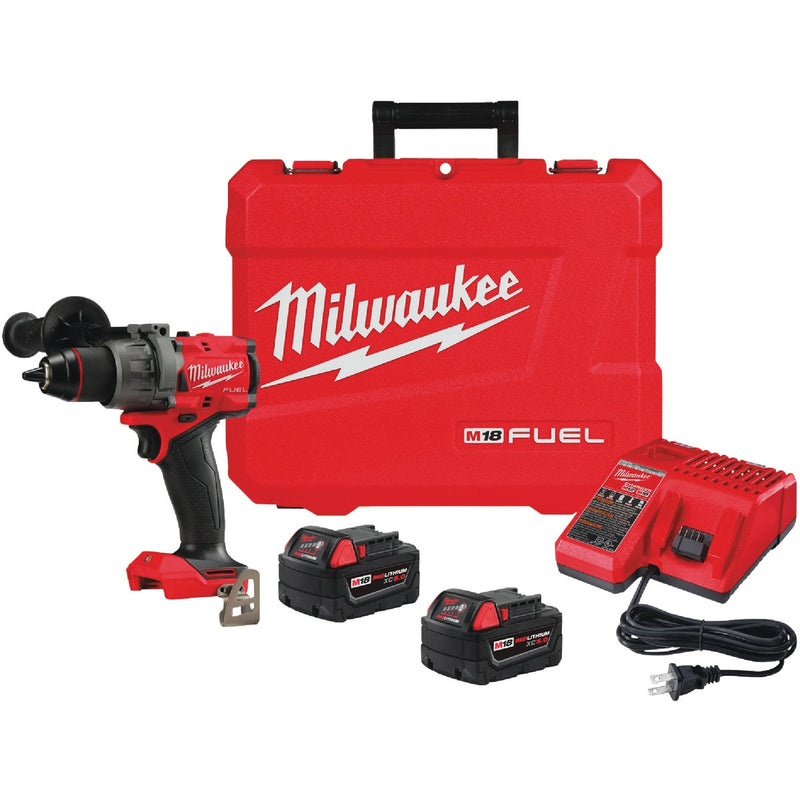 Milwaukee M18 FUEL Brushless 1/2 In. Cordless Hammer Drill/Driver Kit with (2) 5.0 Ah Batteries & Charger