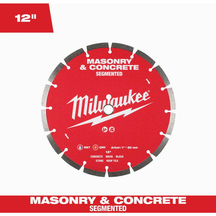Milwaukee 12 In. Segmented Rim Masonry & Concrete Diamond Blade