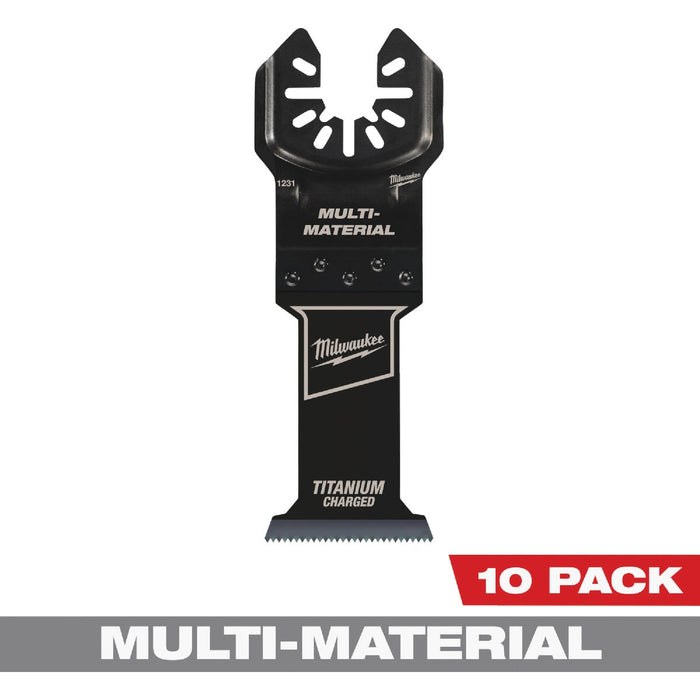 Milwaukee OPEN-LOK 1-3/8 In. TITANIUM CHARGED Bi-Metal Multi-Material Oscillating Multi-Tool Blade (10-Pack)