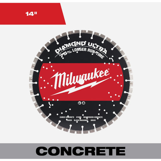 Milwaukee 14 In. Ultra Segmented Rim Dry/Wet Cut Diamond Blade