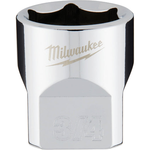 Milwaukee 3/8 In. Drive 3/4 In. 6-Point Shallow Standard Socket with FOUR FLAT Sides