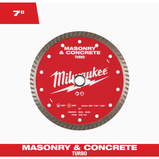 Milwaukee 7 In. Turbo Rim Masonry & Concrete Diamond Blade