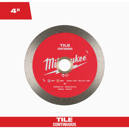 Milwaukee 4 In. Continuous Rim Tile Diamond Blade