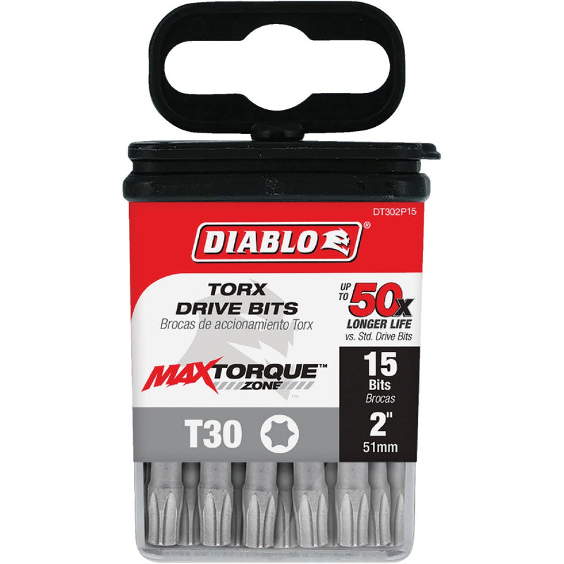 Diablo T30 TORX 2 In. Power Impact Screwdriver Bit (15-Pack)