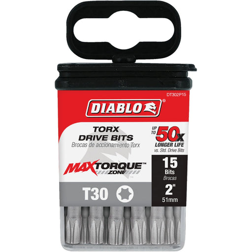 Diablo T30 TORX 2 In. Power Impact Screwdriver Bit (15-Pack)