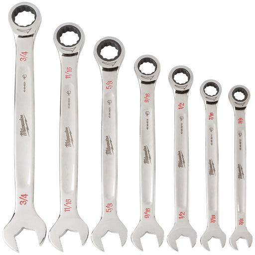 Milwaukee Standard 12-Point Ratcheting Combination Wrench Set (7-Piece)