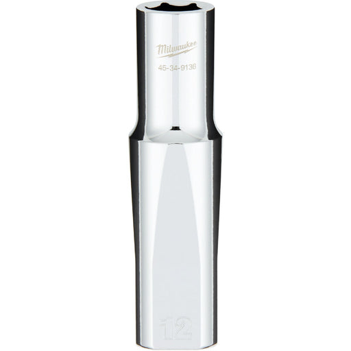 Milwaukee 1/2 In. Drive 12 mm 6-Point Deep Metric Socket with FOUR FLAT Sides