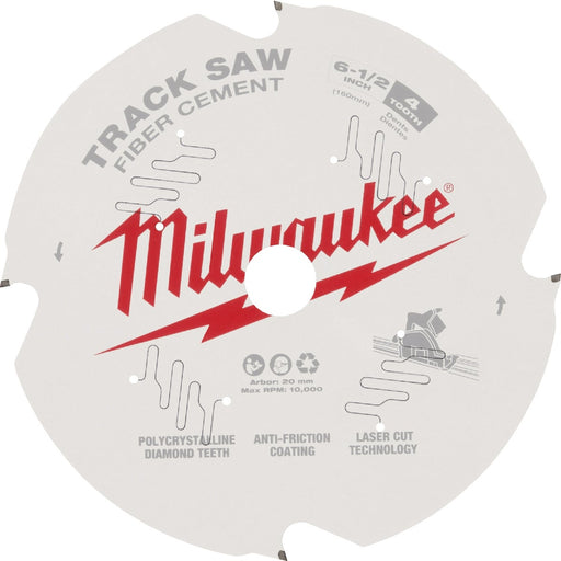 Milwaukee 6-1/2 In. 4-Tooth PCD Fiber Cement Track Saw Blade