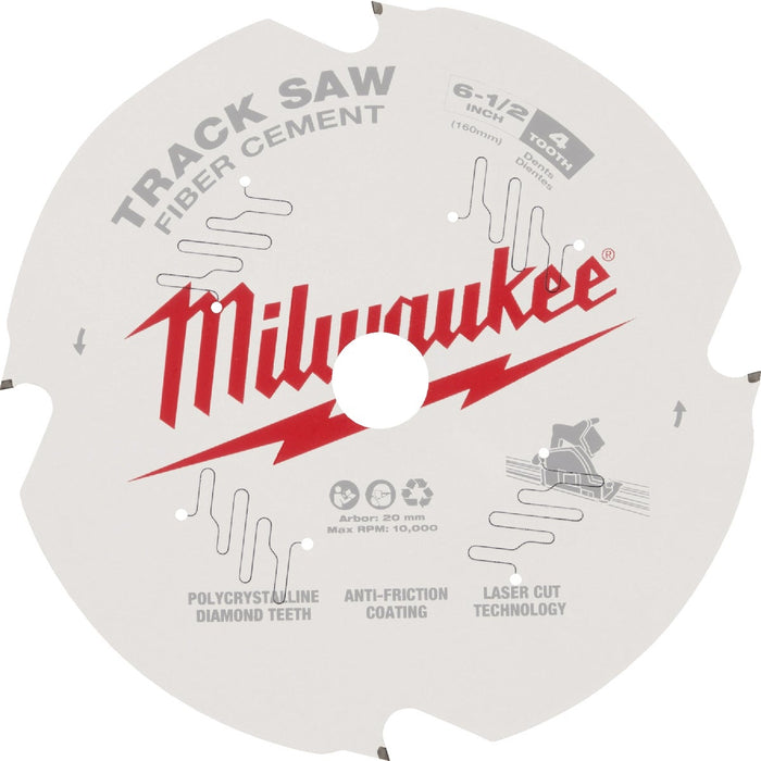 Milwaukee 6-1/2 In. 4-Tooth PCD Fiber Cement Track Saw Blade