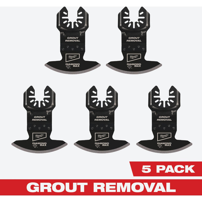 Milwaukee OPEN-LOK DIAMOND MAX Diamond Grit Grout Removal Oscillating Blade (5-Pack)