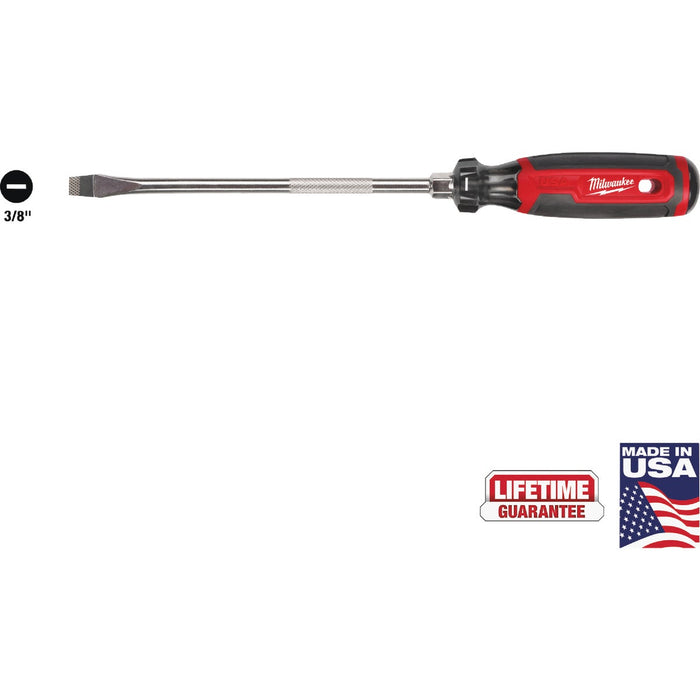 Milwaukee 3/8 In. x 8 In. Slotted Screwdriver with Cushion Grip