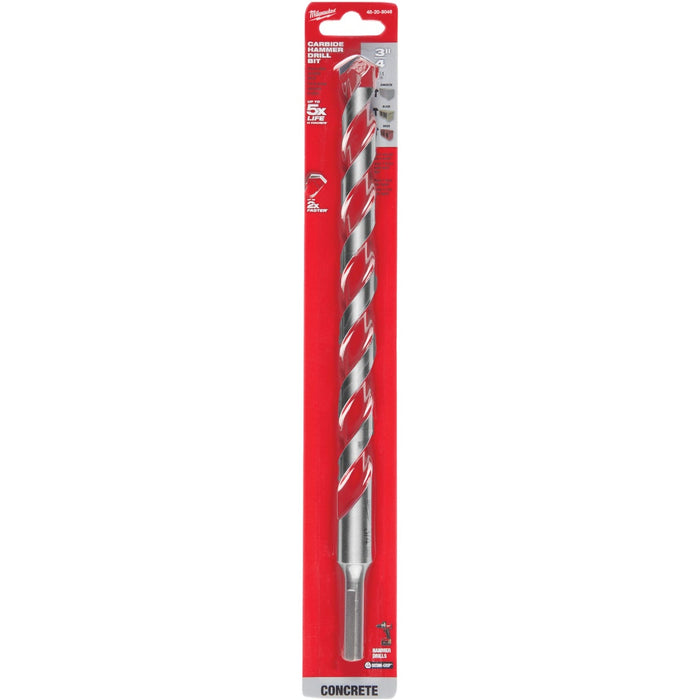 Milwaukee SHOCKWAVE 3/4 In. x 12 In. Impact Duty Masonry Carbide Hammer Drill Bit