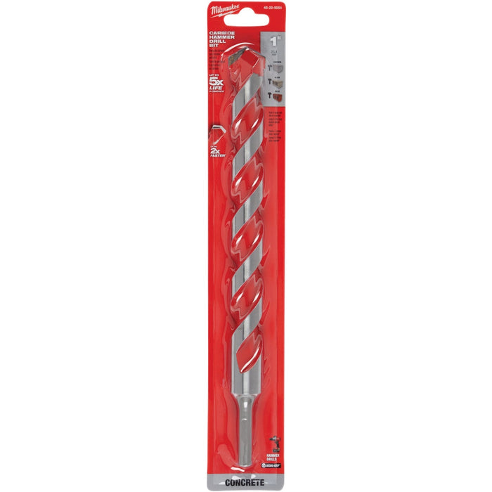 Milwaukee SHOCKWAVE 1 In. x 12 In. Impact Duty Masonry Carbide Hammer Drill Bit