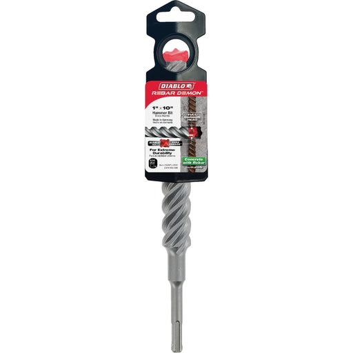 Diablo Rebar Demon 1 In. x 10 In. SDS-Plus Full Carbide Rotary Hammer Drill Bit