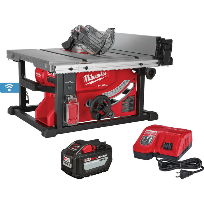 Milwaukee M18 FUEL One-Key Brushless 8-1/4 In. Cordless Table Saw Kit with 12.0 Ah Battery & Charger