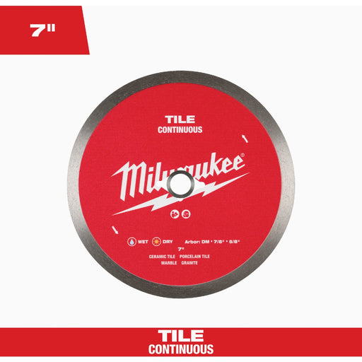 Milwaukee 7 In. Continuous Rim Tile Diamond Blade