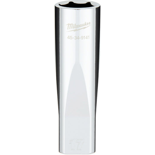 Milwaukee 1/2 In. Drive 17 mm 6-Point Deep Metric Socket with FOUR FLAT Sides