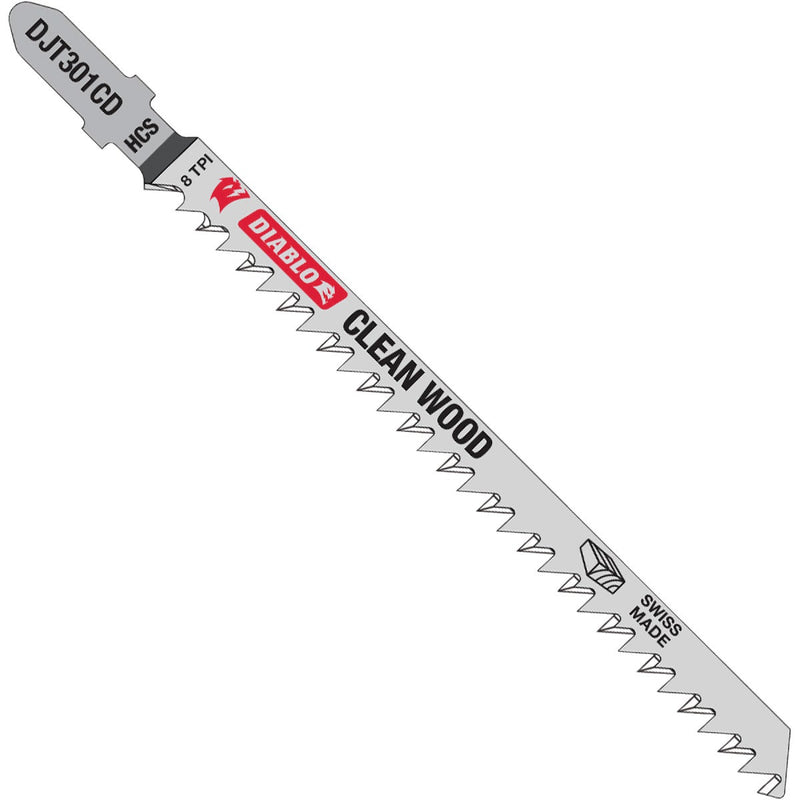 Diablo T-Shank 4-5/8 In. 8 TPI Steel Jig Saw Blade for Wood (5-Pack)