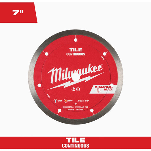 Milwaukee DIAMOND MAX 7 In. Continuous Rim Tile Diamond Blade