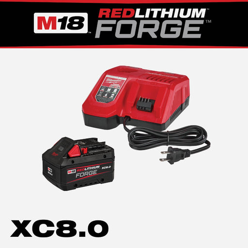 Milwaukee M18 REDLITHIUM FORGE Lithium-Ion High Output XC 8.0 Ah Battery Pack & Charger Starter Kit