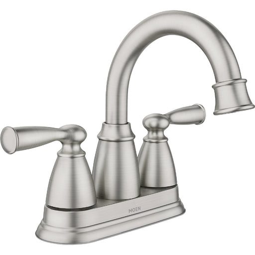Moen Banbury 2-Handle Lever High Arc Centerset Bathroom Faucet with Push-Down, Spot Resist Brushed Nickel