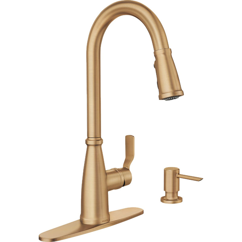Moen Nolia 1-Handle Pull-Down High Arc Kitchen Faucet, Bronzed Gold