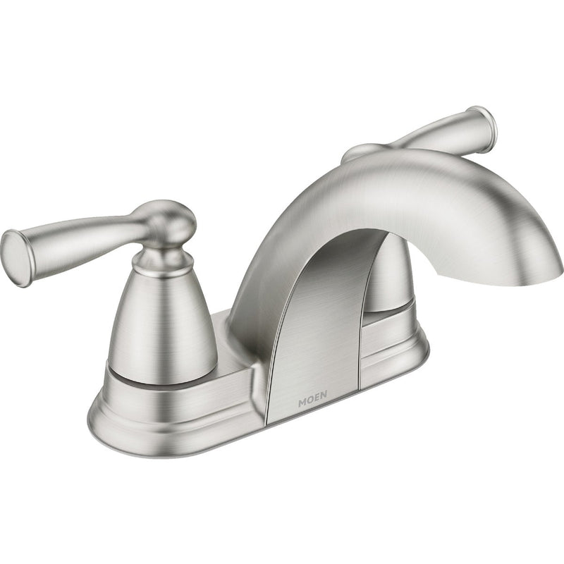 Moen Banbury 2-Handle Lever Centerset Bathroom Faucet with Pop-Up, Spot Resist Brushed Nickel